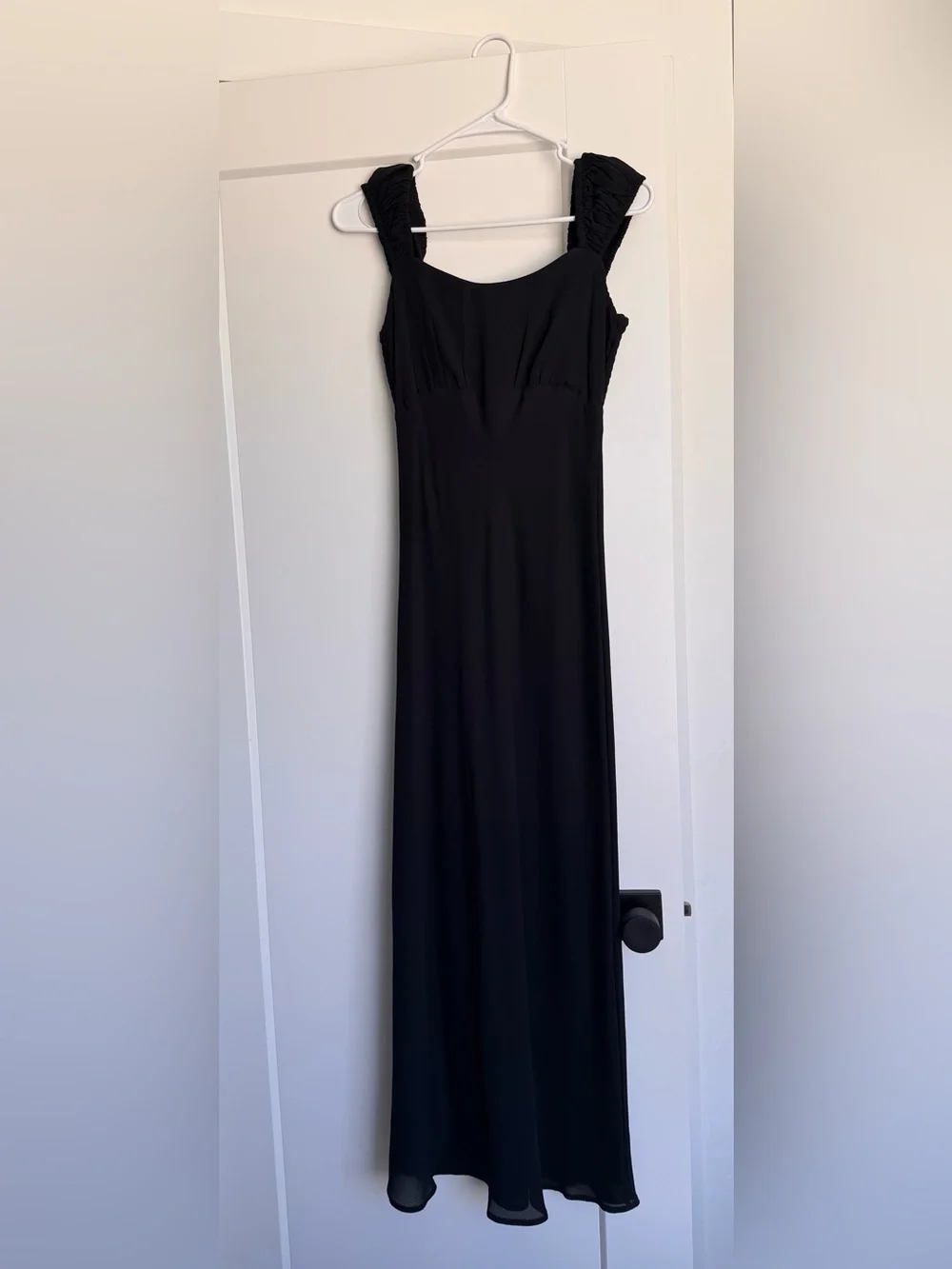Abercrombie & Fitch Black Maxi Dress with Padded Strap Detail